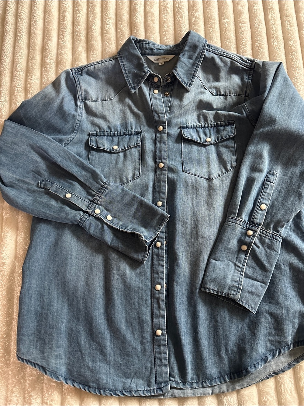 Vintage Northern Reflections Light Blue Denim Button-Down Shirt